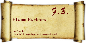 Flamm Barbara névjegykártya